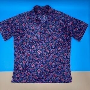 Floral Light-Weight Mens Hawaiian Print Button-Down Shirt